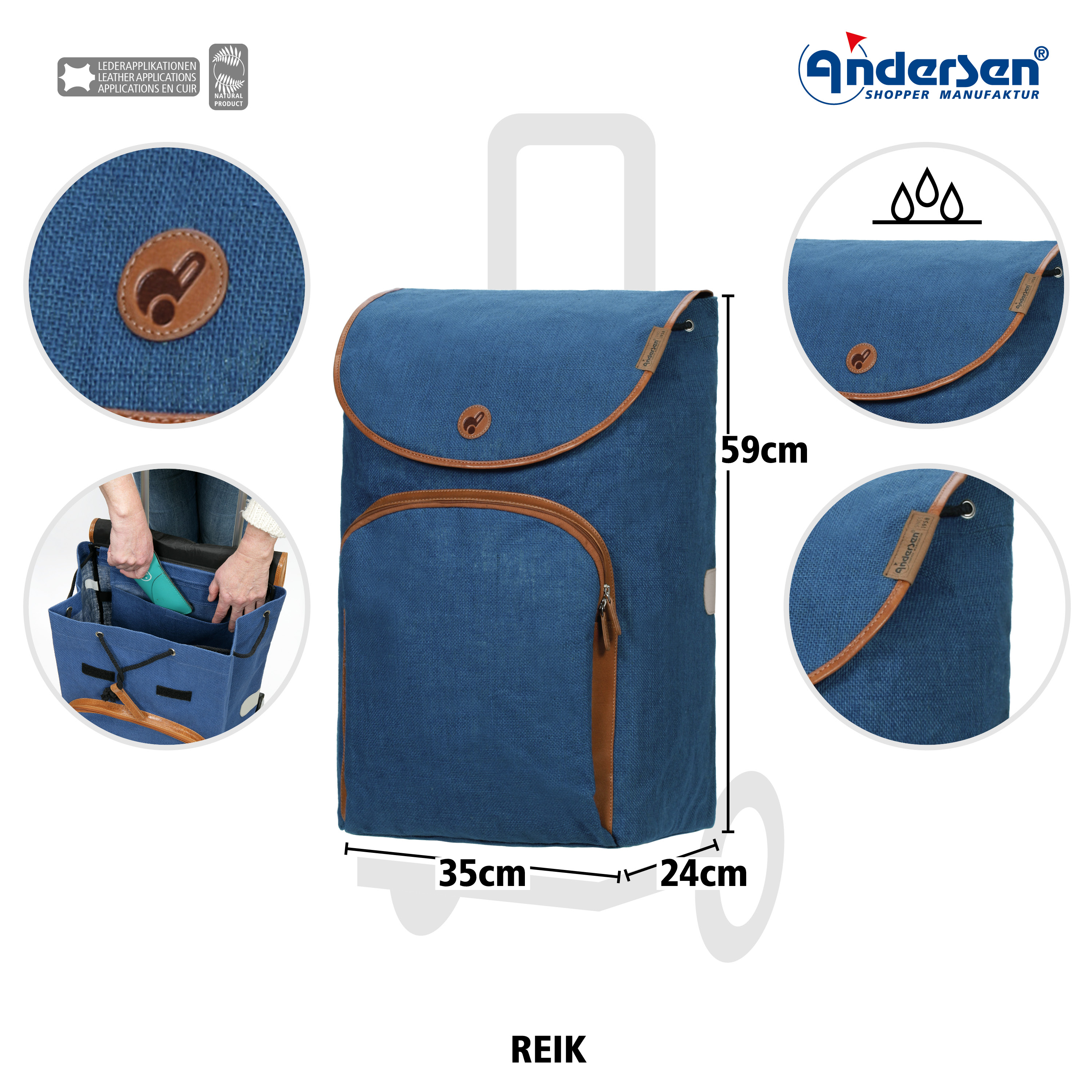 Andersen  Alu Star Shopper mit Tasche Reik in Beige oder Blau