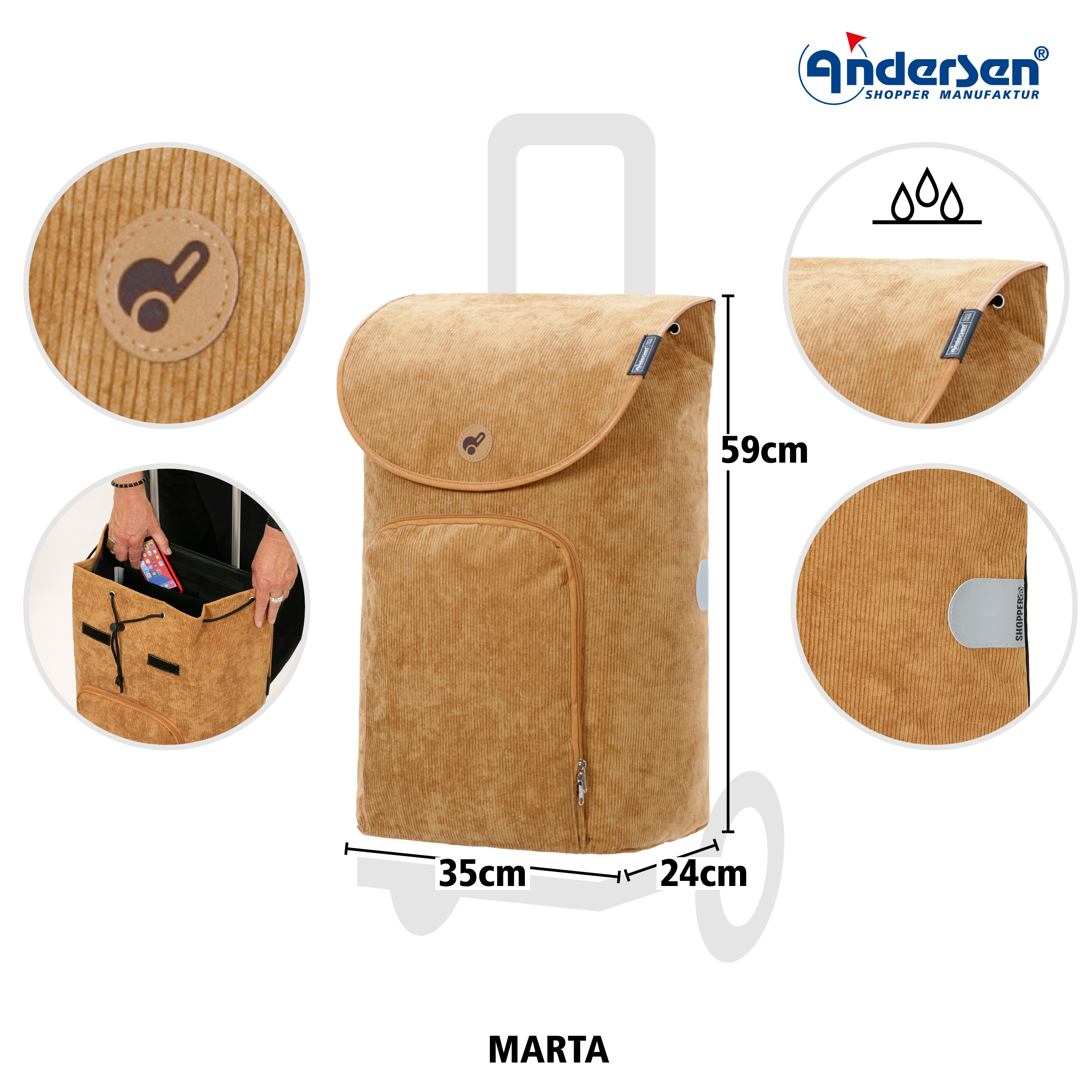 Andersen Shopper Tasche Marta Einkaufstrolley 