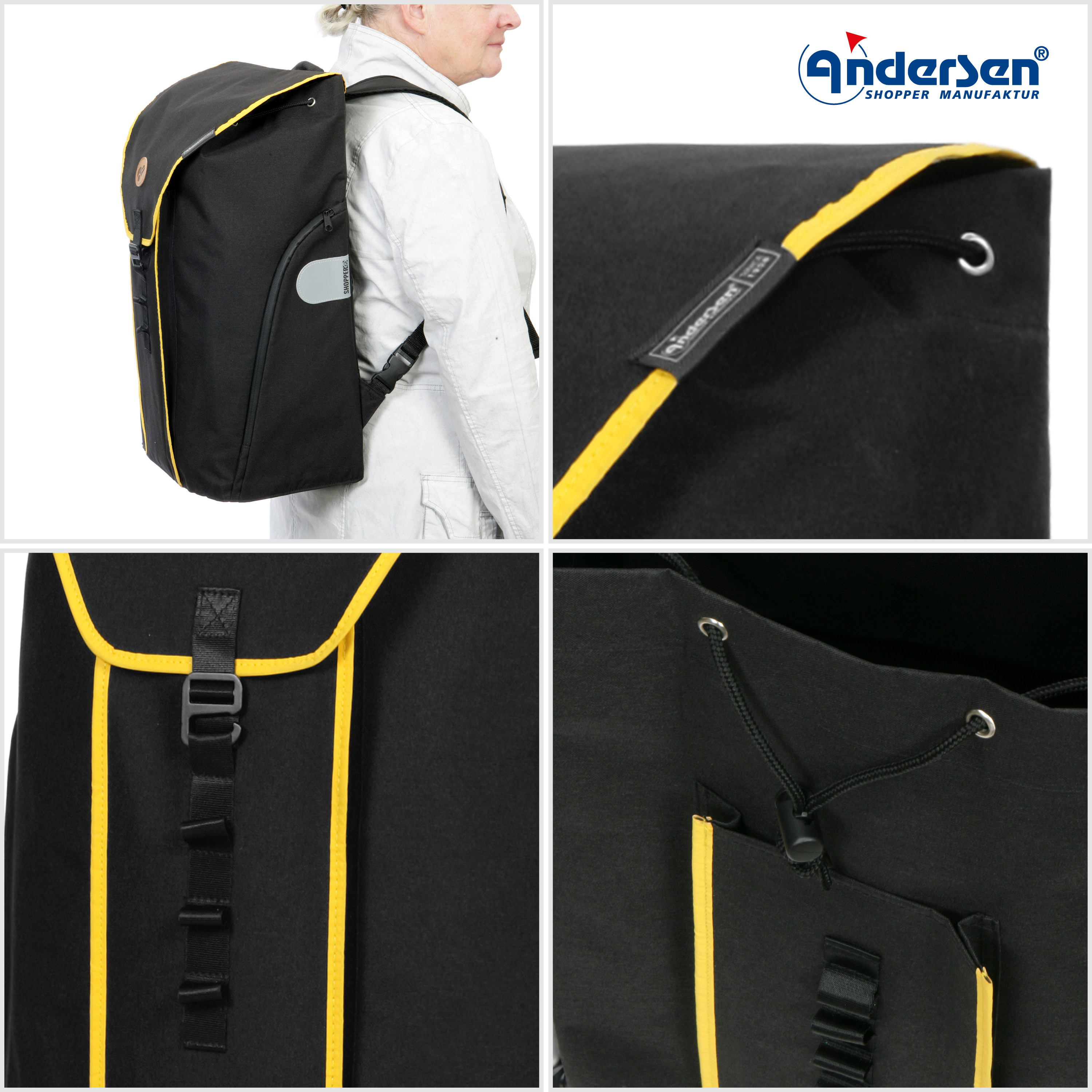 Andersen  Shopper Tasche Bahne in Gelb oder Grau