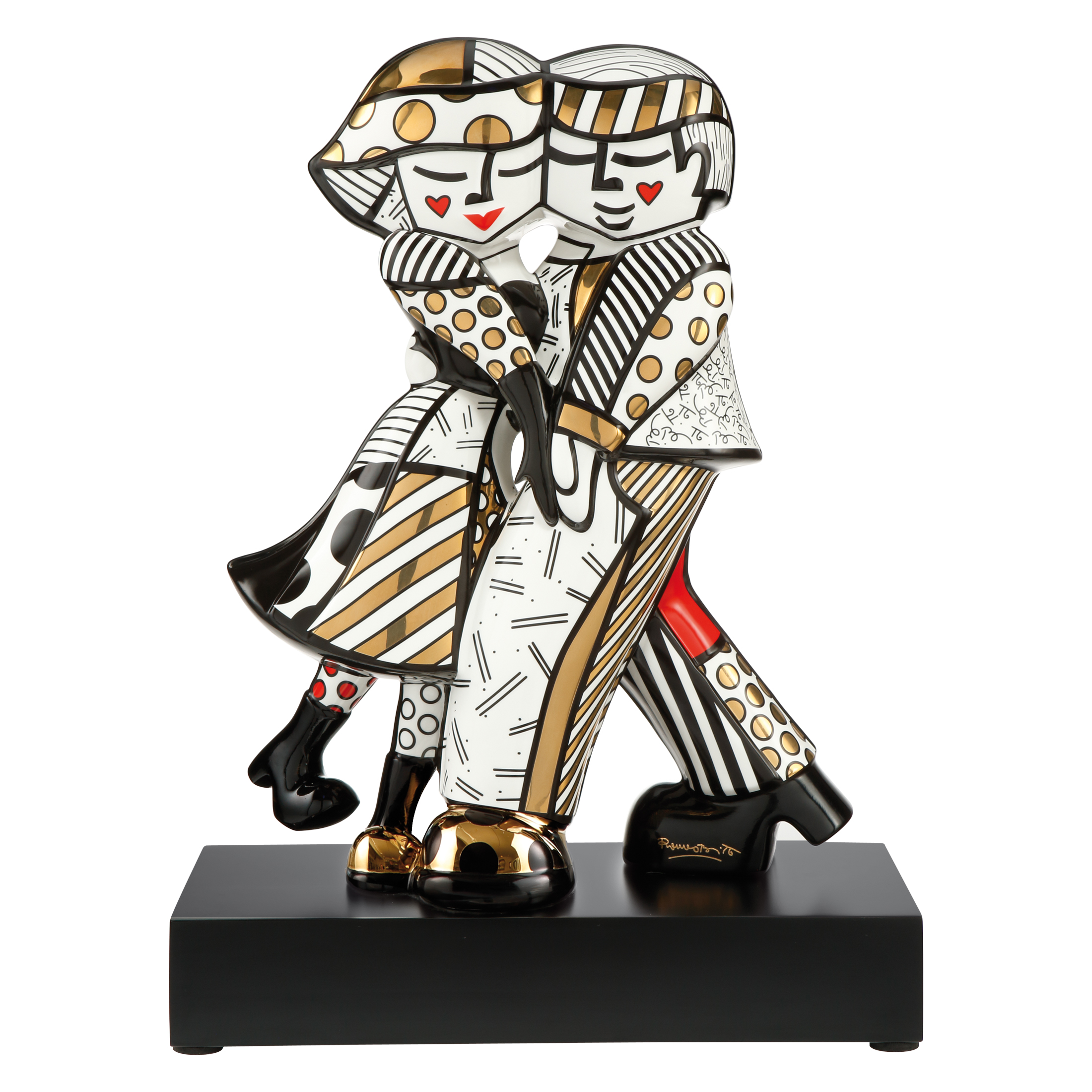 Goebel Dekofigur Romero Britto Pop Art - Golden Cheek to Cheek