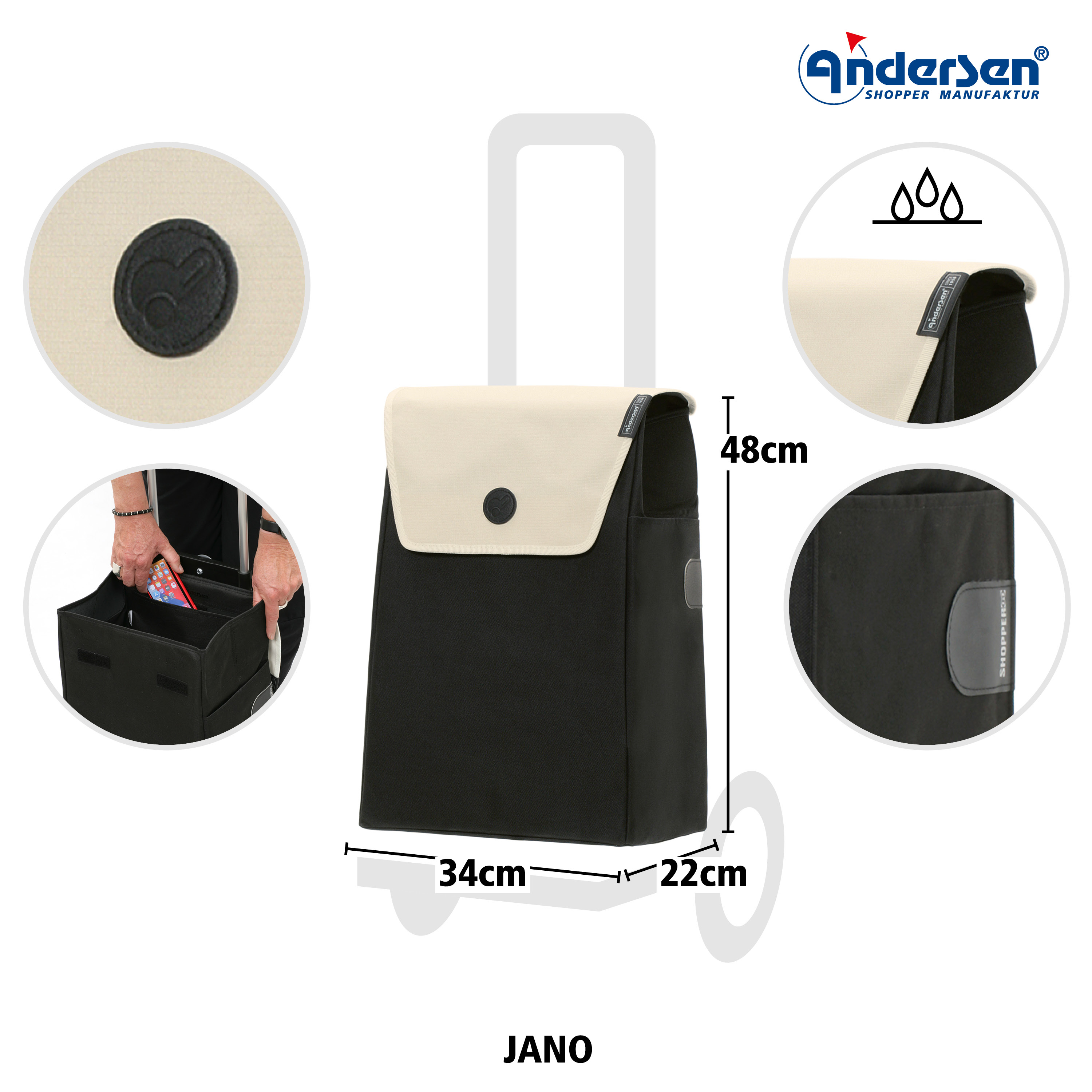 Andersen Shopper Tasche Jano Einkaufstrolley