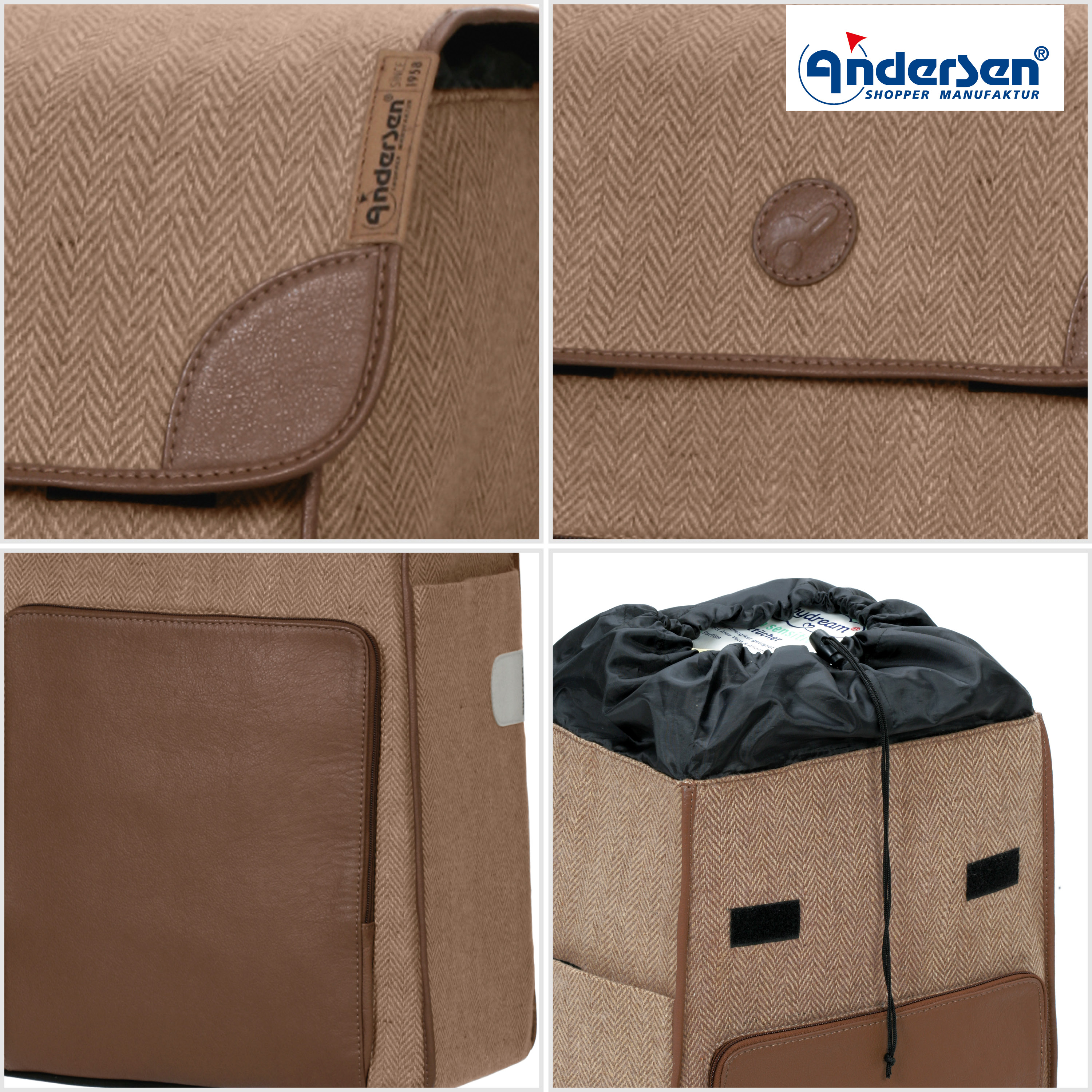 Andersen  Shopper Tasche Elik in Braun oder Schwarz 