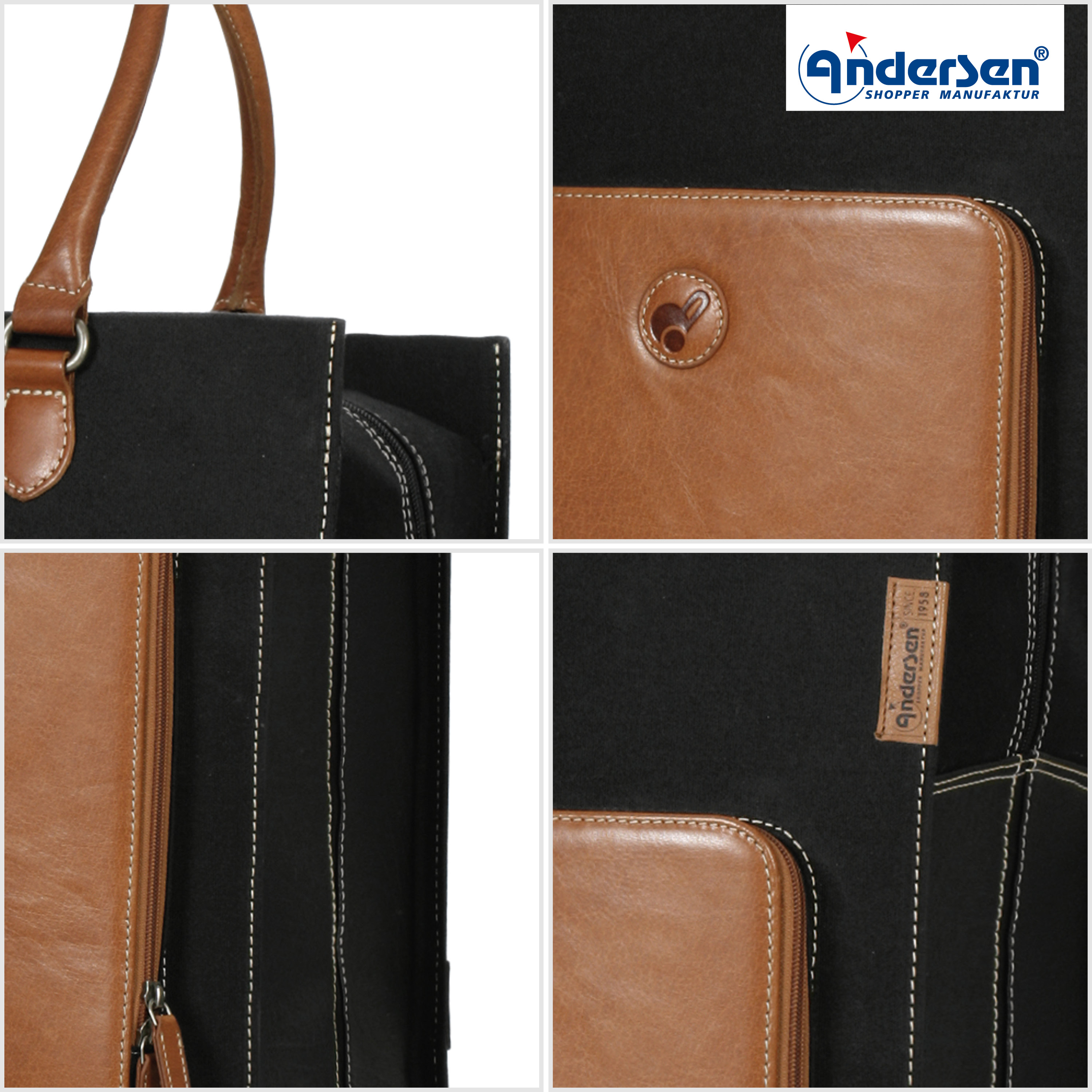 Andersen  Shopper Tasche Charu in Braun oder Schwarz 