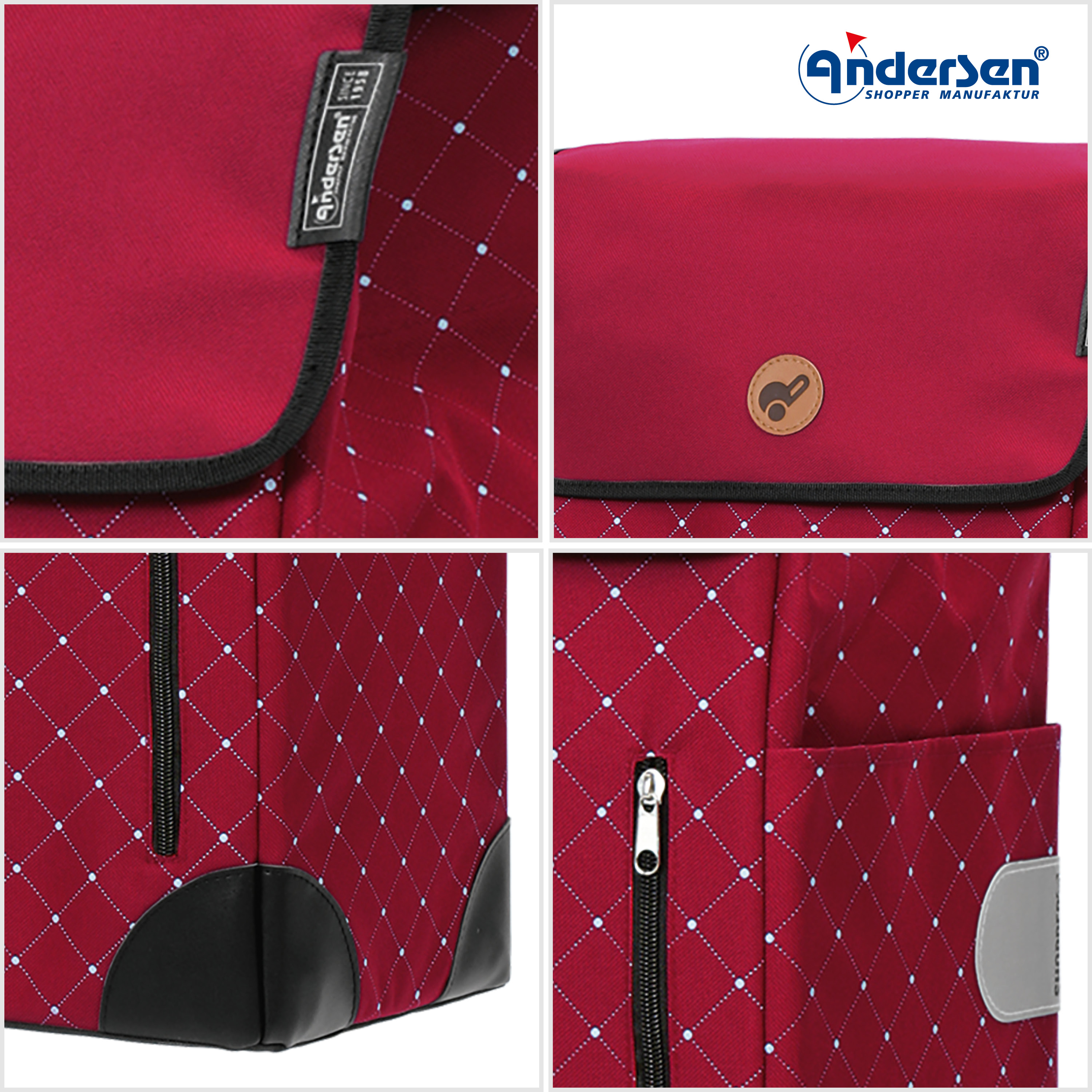 Andersen  Alu Star Shopper mit Tasche Sofia in Rot oder Anthrazit